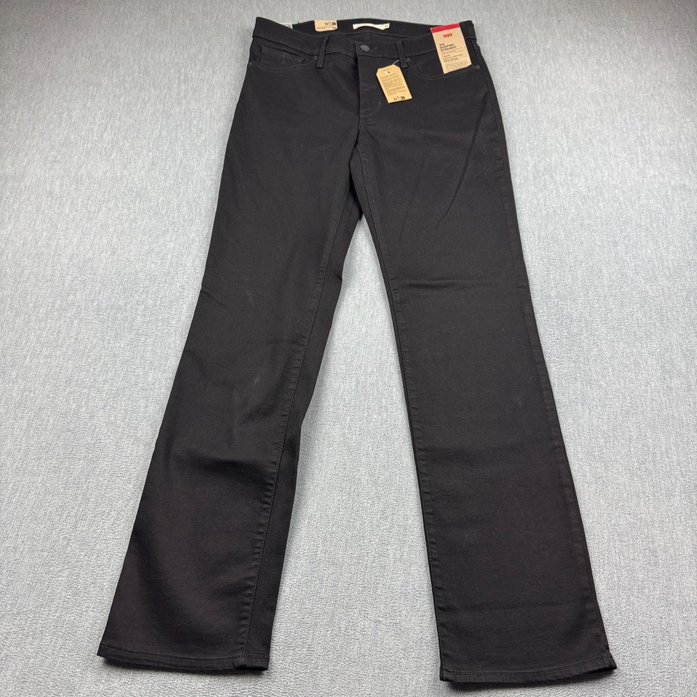 Levis Jeans Womens 30x32 Black 5 Pockets 314 Shaping Straight Cut Denim Classic